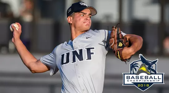 Frank German delivers a pitch towards home at ASUN Tournament