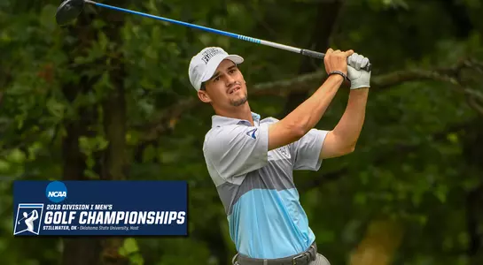 Philip Knowles finishes his swing at the NCAA Championship