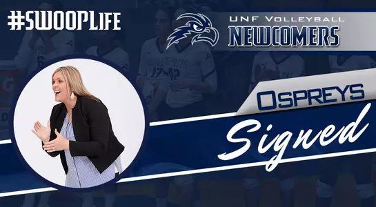 Coach Wright cheers as she announces the UNF Volleyball newcomers
