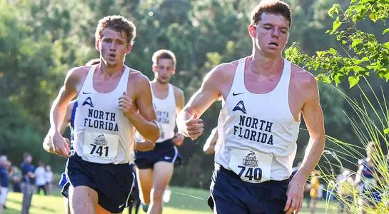 Nick Morken and Noah Perkins led a pack of runners on the cross country course