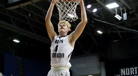 Noah Horchler slams a ball through the net
