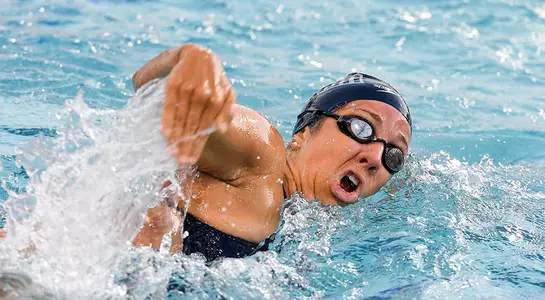 Joram takes in a heavy breath during her Freestyle