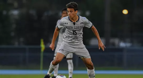 Robbie Soronellas dribbles the ball against USC Upstate.