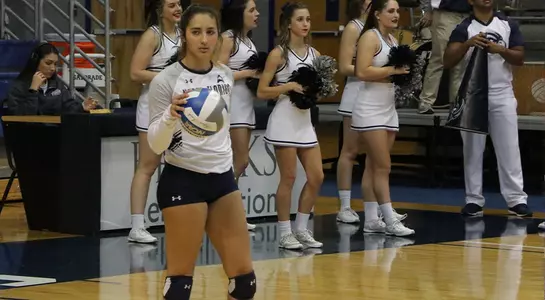 Angelie Rosario gets ready to serve.