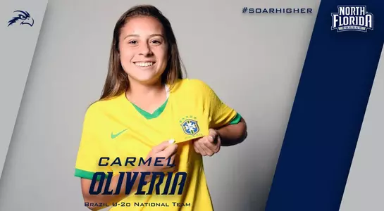 Carmel Oliveira poses in her Brazil National Team jersey