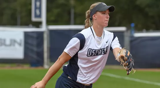 North Florida pitcher Morgan Clausen winds up to deliver a pitch.