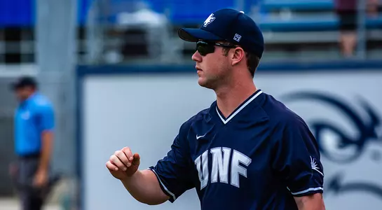 Chris Matthias warms up before game