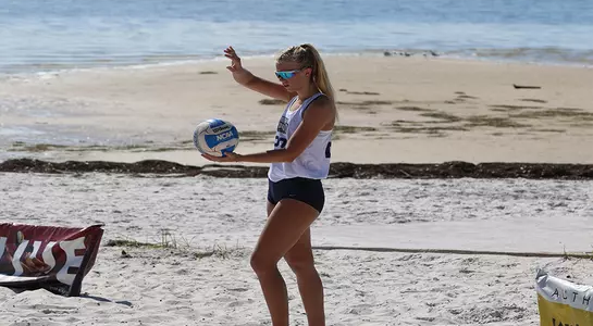 Blaire Register gets ready to hit the ball at the service line.