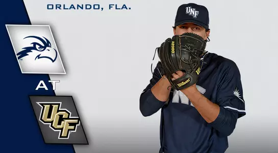 Preview graphic promoting UNF's game at UCF with Brad Deppermann on the graphic.