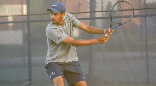 Sahil Deshmukh about to hit a backhand