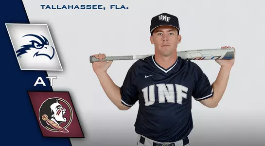 Preview graphic of Jay Prather and a UNF and FSU logo with text and a gray and blue background.
