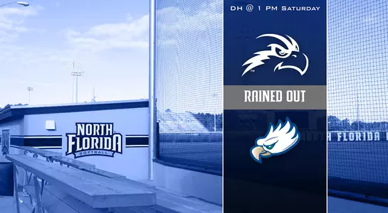Softball rained out against FGCU. .Doubleheader vs. FGCU at 1 PM on Saturday