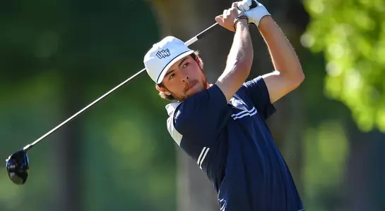 Jordan Batchelor follows through with his driver on a shot