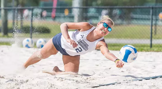 Nicole DeBolt dives after the ball