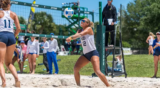 Nicole DeBolt gets under the ball to dig the ball out.