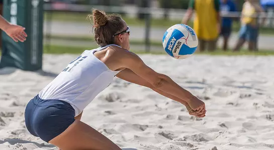 Antonia Harrison gets ready to dig the ball out.
