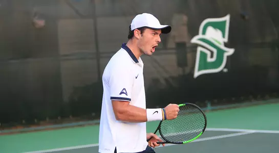 Charley Castaing celebrates a point.