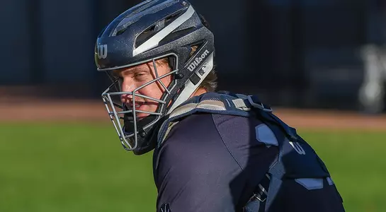 baseball player Tanner Clark waiting for the pitch call