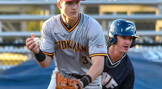 baseball player Tanner Clark on third base