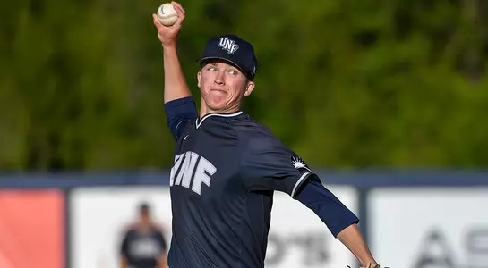 baseball player Logan Clayton pitching