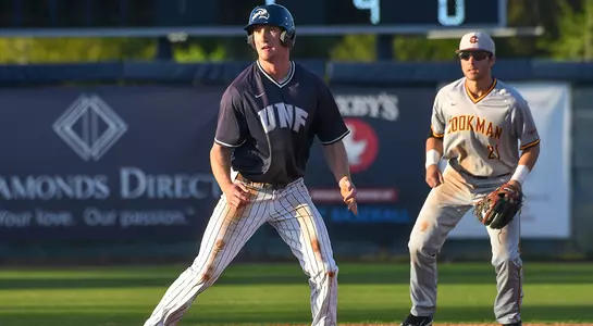baseball player Tanner Murphey running on second base