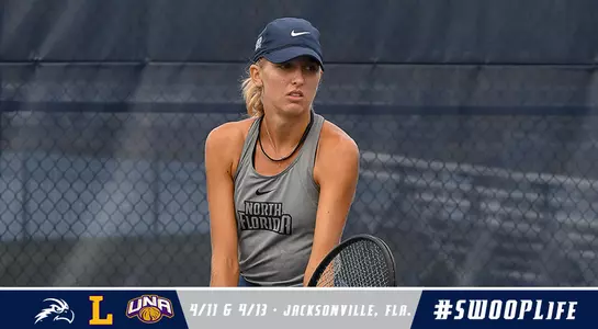 Kinga Gartner is ready to serve as she is the main image to preview UNF vs. Lipscomb and North Alabama on 4/11 and 4/13 in Jacksonville, Florida