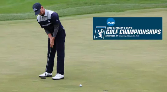 Philip Knowles putts the ball toward the hole at the NCAA Louisville Regional