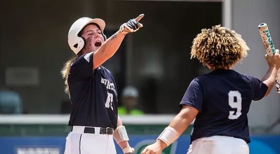 Rindy Bryant celebrates after scoring in the ASUN tournament.
