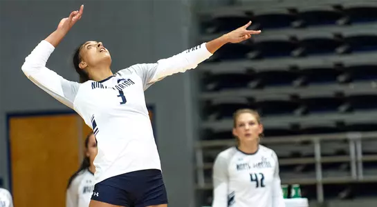 Action shot of gabby o'connell hitting an attack.