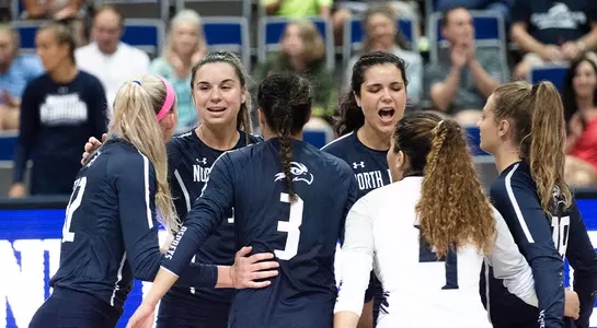 The Ospreys celebrating in the huddle after a point