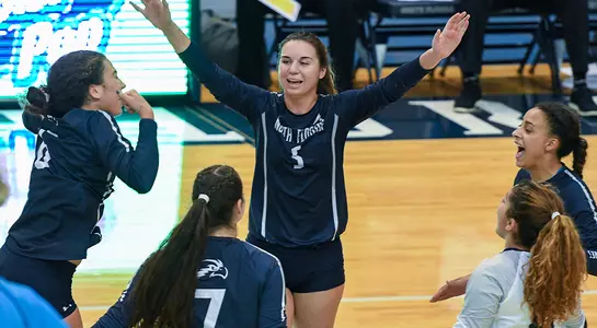 Julianna Askew (5) celebrates after a point