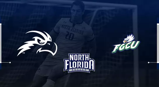 Adam Everett is the background picture feature the Osprey head and FGCU logo for men's soccer.