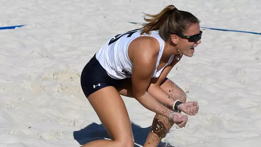 Chantel McMillan celebrates a point.