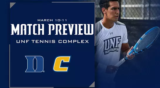 Federico Nani in the match preview against Duke University and University of Tennessee at Chattanooga at UNF Tennis Complex.