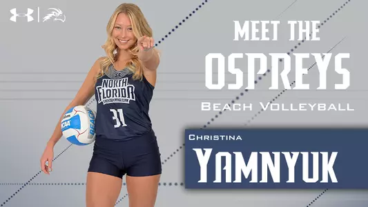 Christina Yamnyuk meet the team monday graphic with Christina Yamnyuk on the cover next to white text over a gray background.