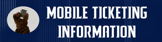 Mobile Ticketing Button featuring Ozzie with a cell phone