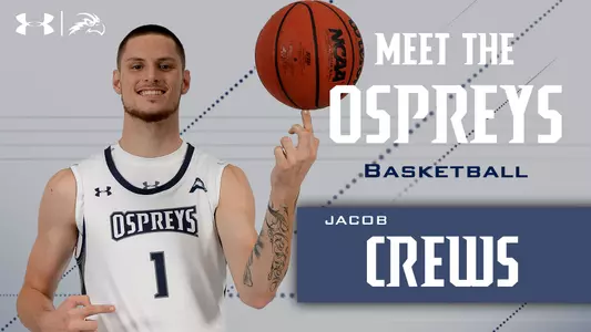 Meet the Osprey graphic with head shot of Jacob Crews with with text on gray background
