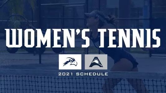 Women's Tennis 2021 Schedule with Osprey head and ASUN "A" logos