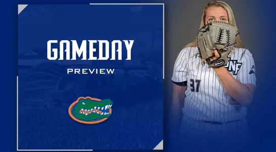 softball florida preview graphic with posed shot of Paige Pfent and Gators logo