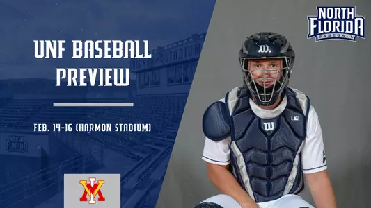 Preview graphic for the VMI baseball series Feb. 14-16