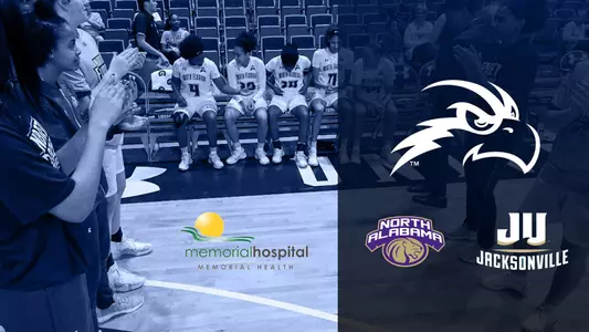 Women's basketball preview featuring UNA and Jacksonville logos.