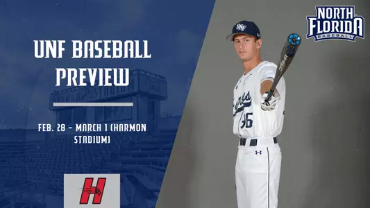 UNF BASEBALL PREVIEW for the Hartford series at Harmon Stadium February 28-March 1 and Cade Reich