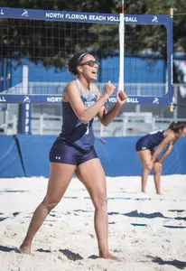 Gabby O'Connell celebrates a point.