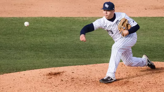 Justin Parrish delivers a pitch.