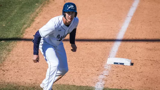 Blake Marabell looks on to the next base