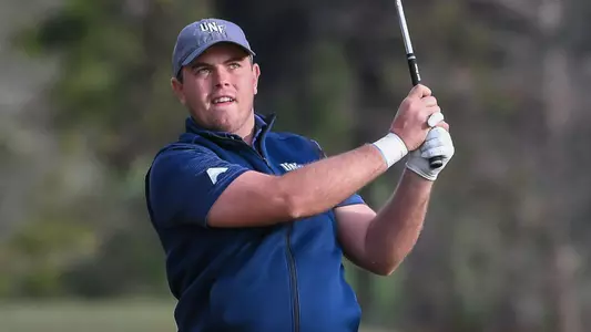 Michael Mattiace watches flight of his ball