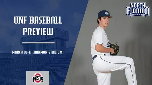 Ryan Jean on the UNF baseball preview graphic against Ohio State