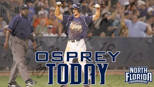 Osprey Today graphic for the UNF Baseball win vs. UF in 2012