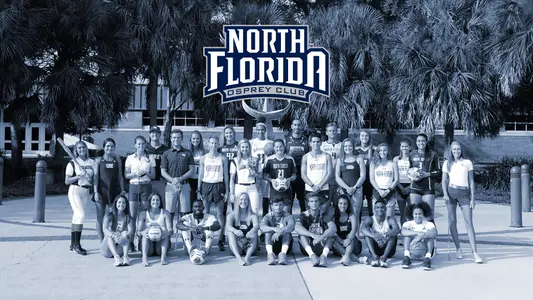 Image of student athletes with the North Florida Osprey Logo on the middle.