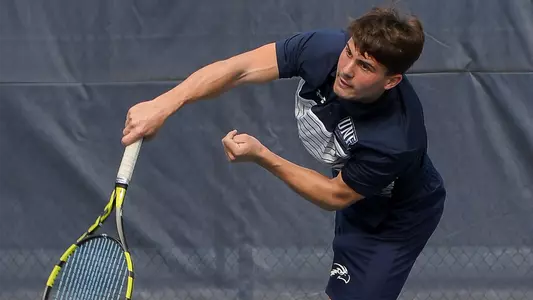 Barton following through on a serve